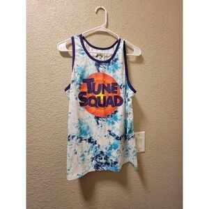 Space jam tune squad Tank Top Men size M tie dye white/blue sleeveless shirt
